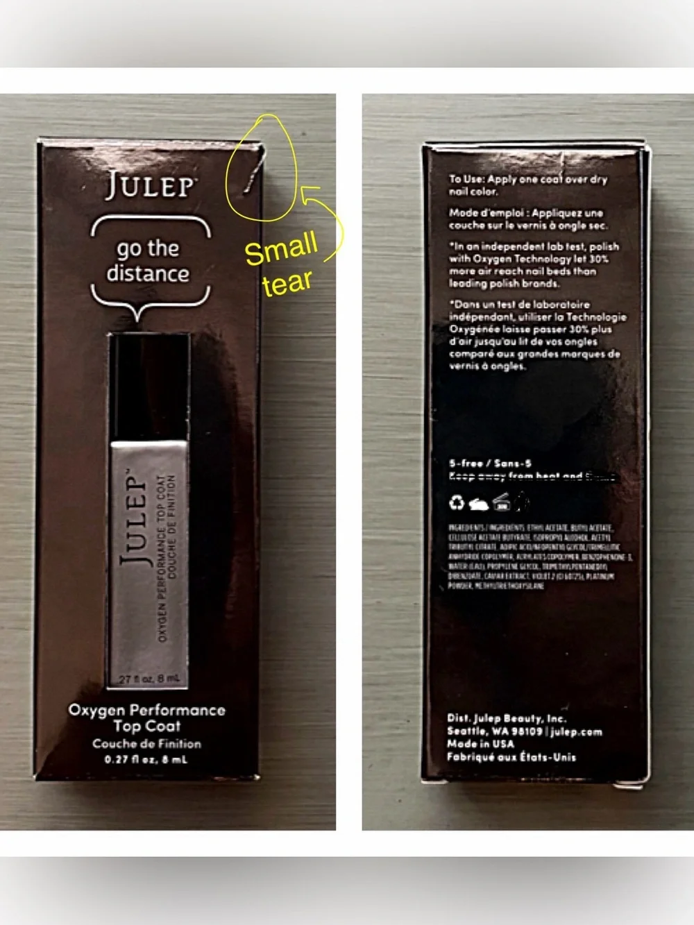 Julep Nail Care GO THE DISTANCE Oxygen Performance Clear Top Coat Manicure